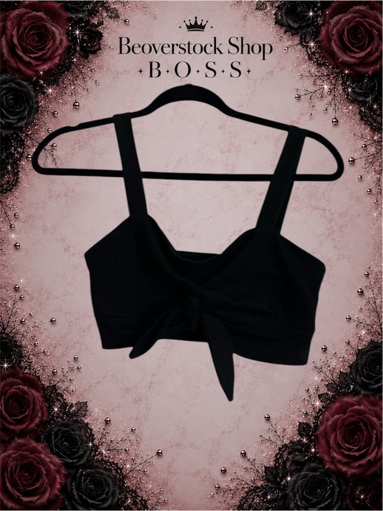 SHEIN Tops - SHEIN Black Tie Front Crop Top – Petite XS (Preowned)